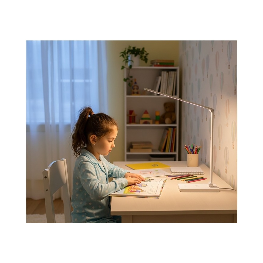 LED-dimmbare Tischlampe mit kabelloser Ladefunktion NOBLITE Q LED/7W/230V 3000/4000/6500K weiß