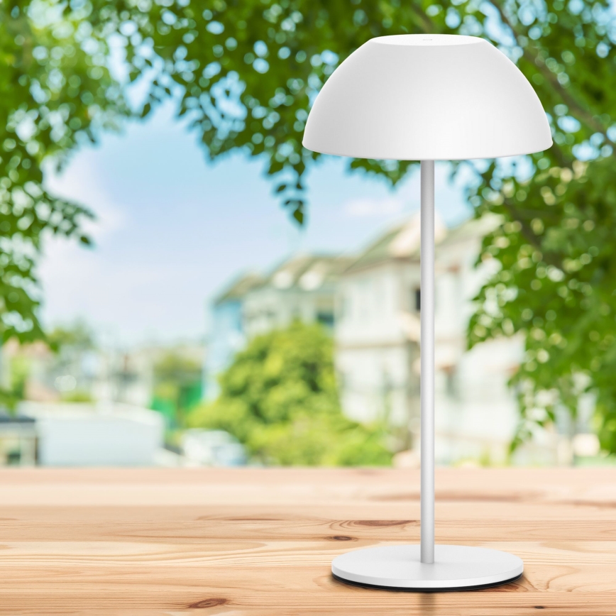 LED dimmbare Touch-Außen-Tischlampe TANZANIA LED/1,8W/5V USB 1800 mAh IP44 weiß