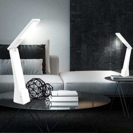 LED Dimmbare Tischlampe USB LED/4W/5V 1200 mAh 2700K-5700K weiß/silber