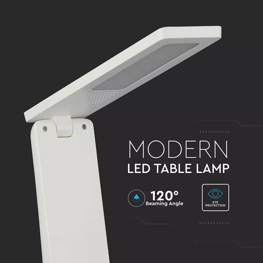 LED Dimmbare Tischlampe USB LED/4W/5V 1200 mAh 2700K-5700K weiß/silber