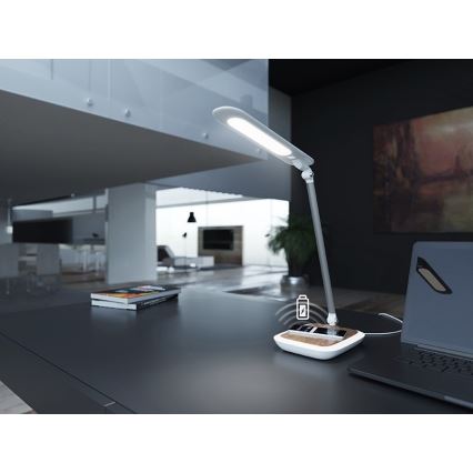 LED dimmbare Tischleuchte mit kabelloser Aufladung DIPLOMAT LED/17W/230V 3000-5000K
