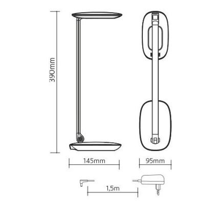 LED Dimmbare Tischleuchte mit USB MOANA LED/6W/230V rosa