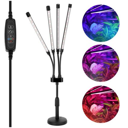 LED-dimmbare flexible Tischlampe zur Pflanzenaufzucht VITARO 4xLED/10W/230V schwarz