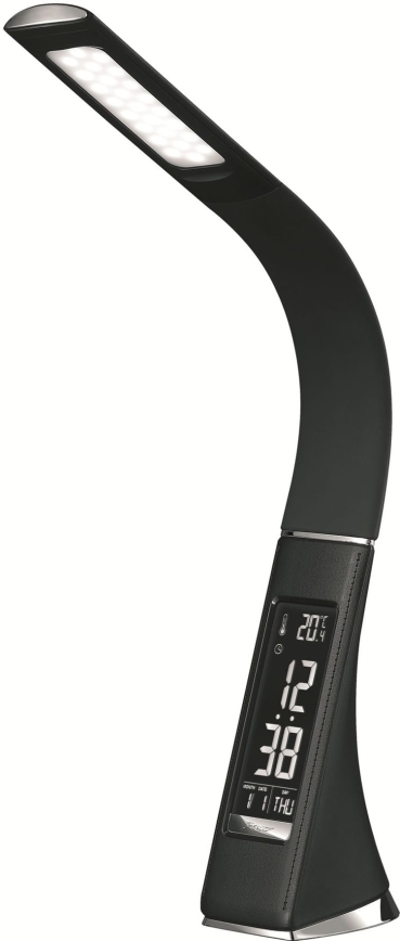 LED-dimmbare Touch-Tischlampe mit Display, LED/10W/5V, schwarz