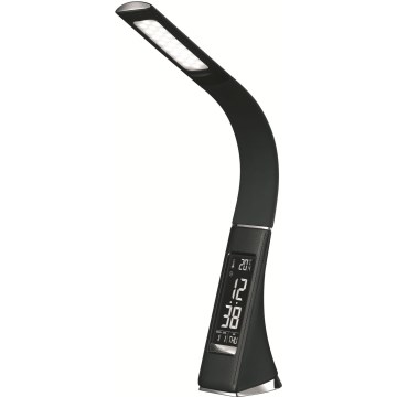 LED-dimmbare Touch-Tischlampe mit Display, LED/7W/5V, schwarz