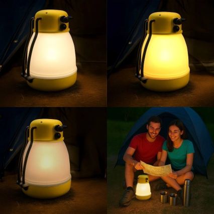 Dimmbare, tragbare, wiederaufladbare LED-Lampe mit Powerbank-Funktion LUMINA MINIO LED/5V 1800 mAh IP44, gelb