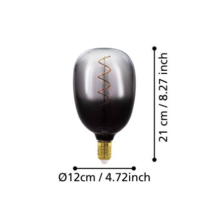 LED dimmbare VINTAGE T120 Glühbirne E27/4W/230V 1800K rauchfarben - Eglo 110227
