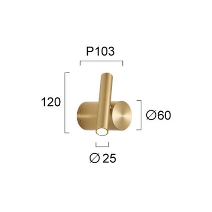 LED-dimmbare Wand-Spotleuchte PLANET LED/4W/230V gold