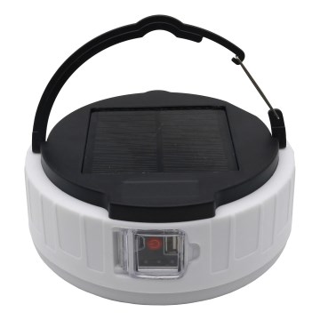 LED dimmbare wiederaufladbare Solarlampe mit Powerbank-Funktion K3 LED/2W/5,5V 6500K IPX4 2400 mAh schwarz/weiß