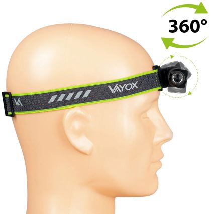 Dimmbare, wiederaufladbare LED-Stirnlampe mit rotem Licht, 3-in-1, LED/10W/5V, IP66, 500 lm, 800 mAh