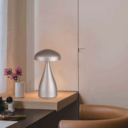 LED dimmbare wiederaufladbare Touch-Tischlampe LED/1W/5V 3000-6000K 1800 mAh silber