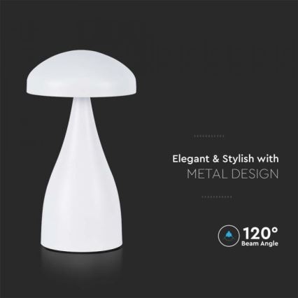 LED dimmbare wiederaufladbare Touch-Tischlampe LED/1W/5V 3000-6000K 1800 mAh weiß
