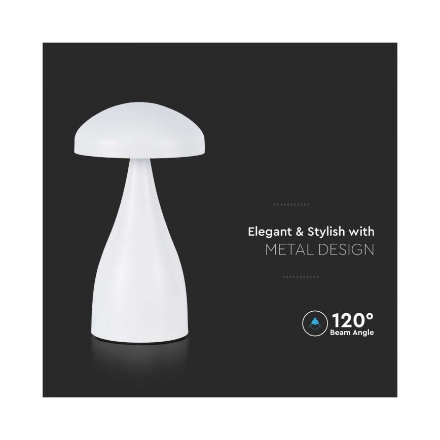 LED dimmbare wiederaufladbare Touch-Tischlampe LED/1W/5V 3000-6000K 1800 mAh weiß