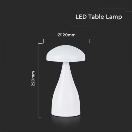 LED dimmbare wiederaufladbare Touch-Tischlampe LED/1W/5V 3000-6000K 1800 mAh weiß