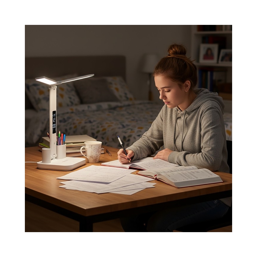 Wiederaufladbare, dimmbare LED-Tischlampe NOBLITE P LED/5W/5V 3000/4000/6000K 2200 mAh weiß