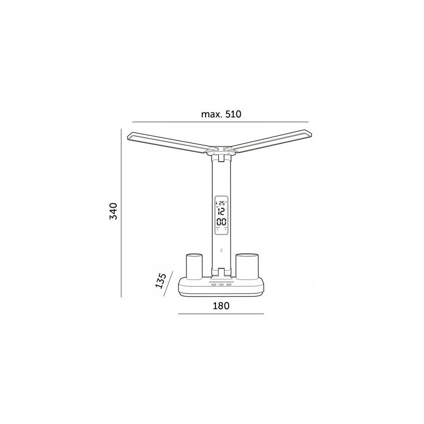 Wiederaufladbare, dimmbare LED-Tischlampe NOBLITE P LED/5W/5V 3000/4000/6000K 2200 mAh weiß