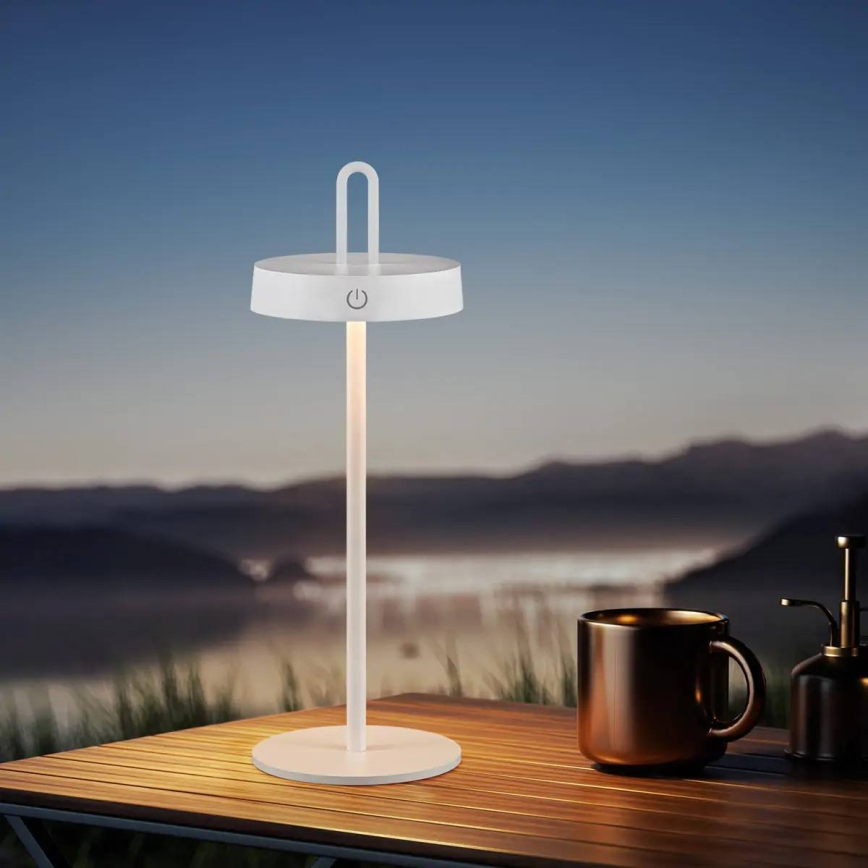 LED-dimmbare, wiederaufladbare Tischleuchte für den Außenbereich mit Touch-Bedienung SHINE LED/1,5W/3,7V 3000 mAh IP44 weiß