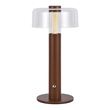 LED dimmbare wiederaufladbare Touch-Tischlampe LED/1W/5V 3000K 1800 mAh braun