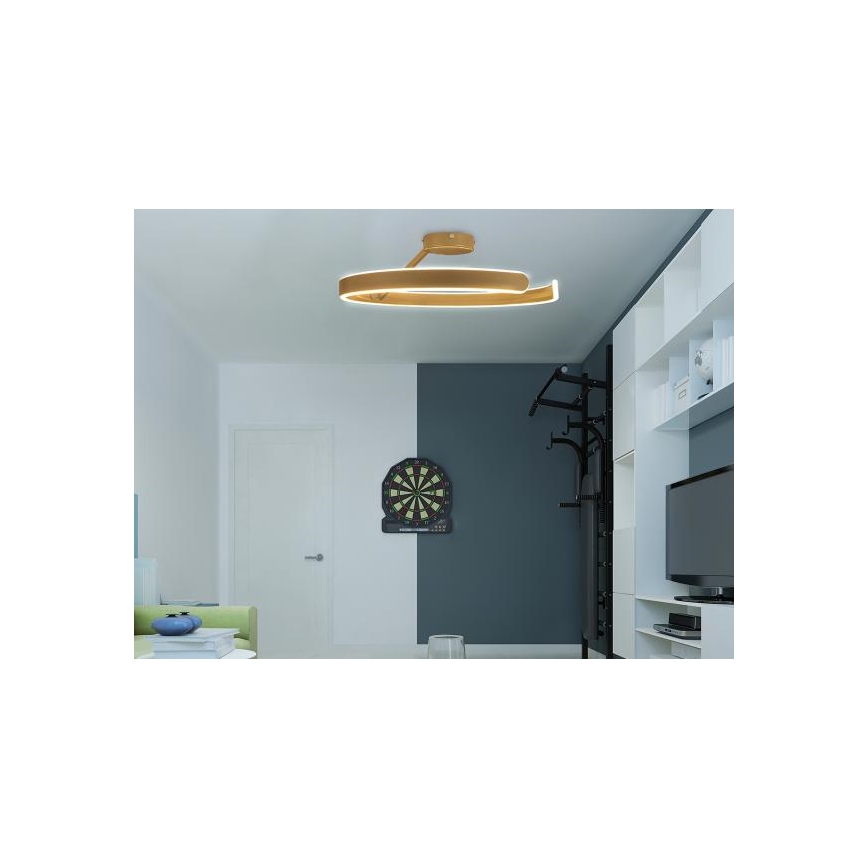 LED Dimmbarer Deckenleuchter LED/72W/230V 3000-6500K Gold + Fernbedienung