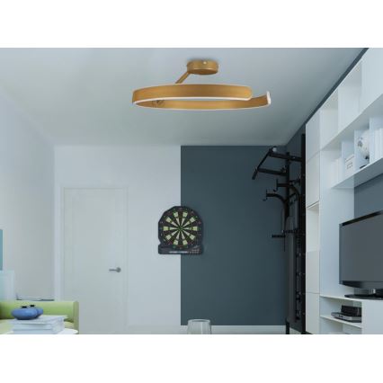 LED Dimmbarer Deckenleuchter LED/72W/230V 3000-6500K Gold + Fernbedienung
