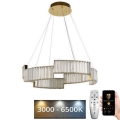 LED dimmbarer Kristall-Kronleuchter an Kabel LED/40W/230V 3000-6500K gold + Fernbedienung