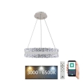 LED dimmbarer Kristall-Kronleuchter an Kabel LED/80W/230V 3000-6500K Weiß + Fernbedienung