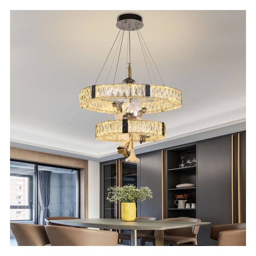 LED dimmbarer Kristall-Kronleuchter an Kabel LED/70W/230V 3000-6500K + Fernbedienung