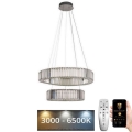LED dimmbarer Kristall-Pendelleuchter an Seil LED/65W/230V 3000-6500K glänzender Chrom + Fernbedienung