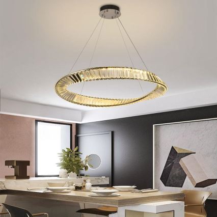 LED dimmbarer Kristall-Pendelleuchter an Kabel LED/50W/230V 3000-6500K + Fernbedienung