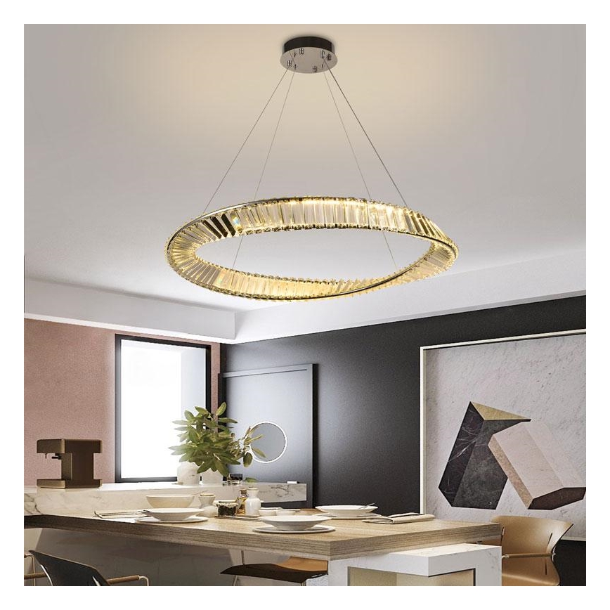 LED dimmbarer Kristall-Pendelleuchter an Kabel LED/50W/230V 3000-6500K + Fernbedienung