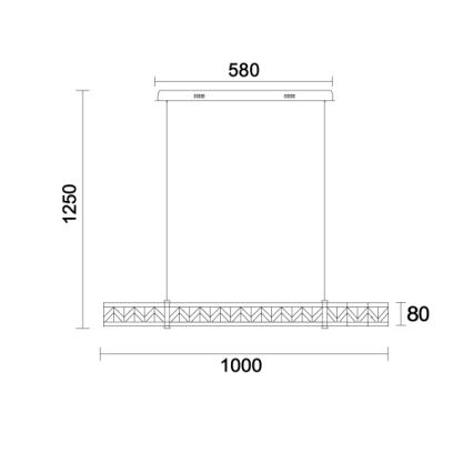 LED-dimmbarer Kristall-Pendelleuchter an Stahlseil ENRIQUE LED/20W//230V 3000-6000K + Fernbedienung