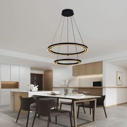 LED dimmbare Hängeleuchte an Seil LED/130W/230V 3000-6500K Ø 60 cm + Fernbedienung