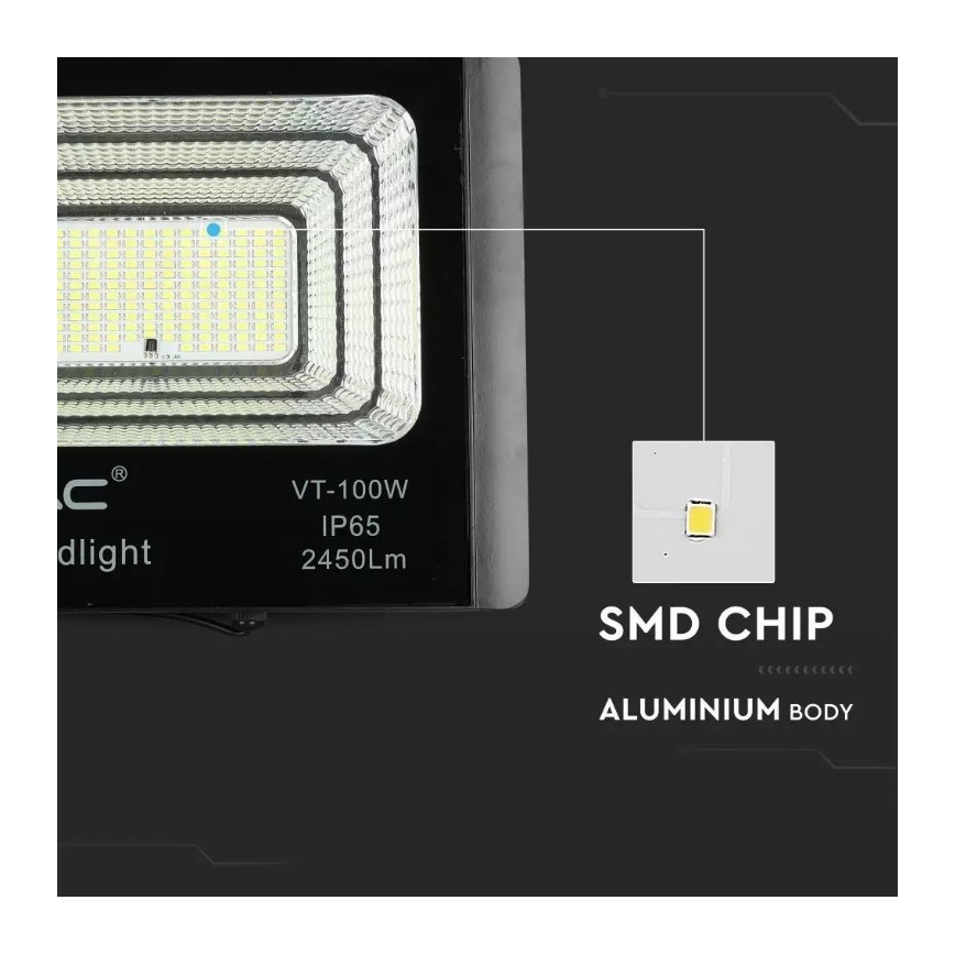 LED Dimmbarer Solarstrahler LED/35W/10V 6000K IP65 + Fernbedienung
