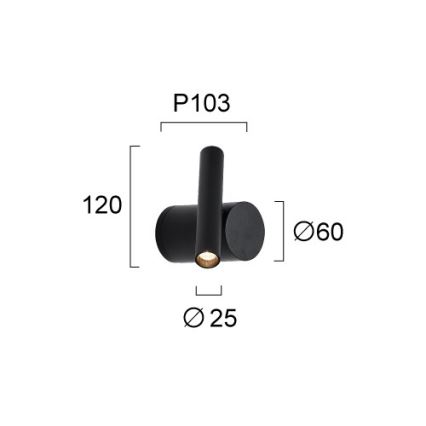 LED-dimmbarer Wandspot PLANET LED/4W/230V, schwarz