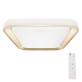 LED Dimmbares Deckenleuchte QUADRO LED/66W/230V 3000-6000K Weiß/Gold + Fernbedienung