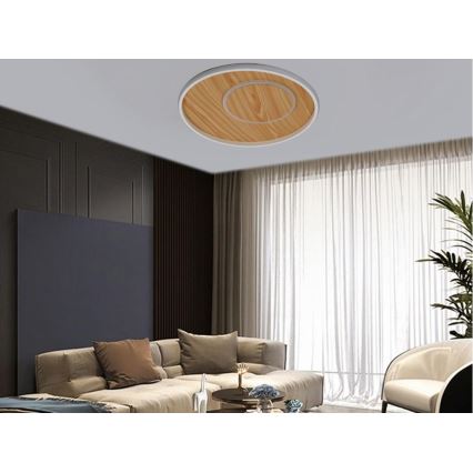 LED Dimmbares Deckenleuchte LED/65W/230V 3000-6500K Braun + Fernbedienung