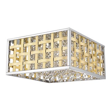 LED Dimmbares Kristall-Deckenleuchte COLUMBUS LED/20W/230V Gold/Chrom