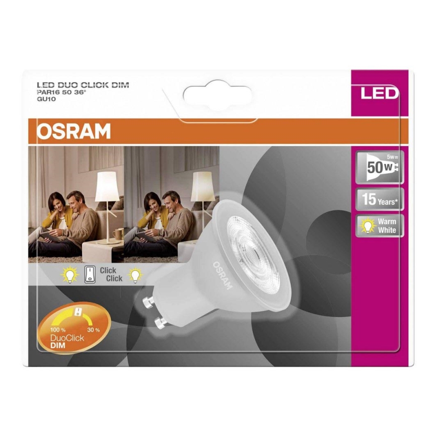 LED-Dimmbirne DUO CLICK GU10/5W/230V 2.700K - Osram
