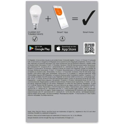 LED-Dimmbirne SMART+ E27/9,5W/230V 2.700K-6.500K - Ledvance