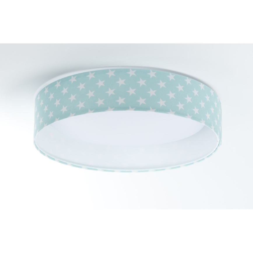 LED Dimmbares Kinder-Deckenleuchte SMART GALAXY KIDS LED/24W/230V 3000-6500K Sternenmuster grün/weiß + Fernbedienung