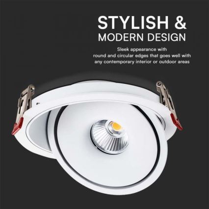 LED Einbau-Spotleuchte LED/20W/230V 3000/4000/6400K Ø 16,5 cm Weiß