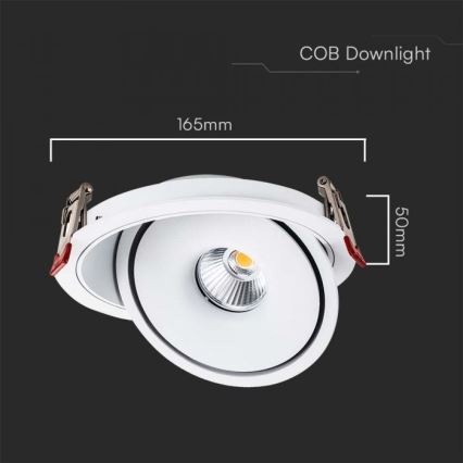 LED Einbau-Spotleuchte LED/20W/230V 3000/4000/6400K Ø 16,5 cm Weiß