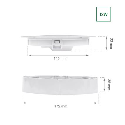 LED-Einbauleuchte ALGINE 2in1 LED/12W/230V 4000K