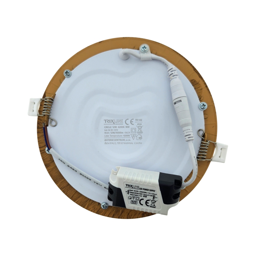 LED-Einbauleuchte CIRCLE LED/12W/230V 4200K d 16,7 cm braun