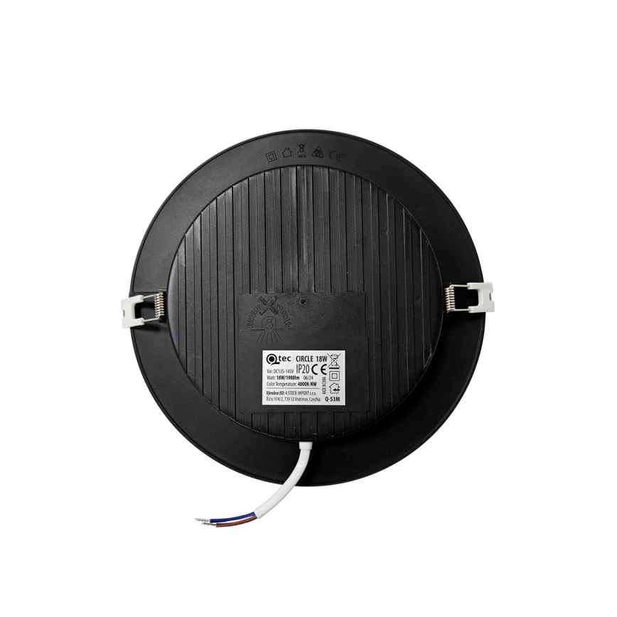 LED-Einbauleuchte CIRCLE LED/18W/230V 4000K d 22 cm schwarz