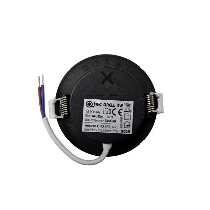LED-Einbauleuchte CIRCLE LED/3W/230V 4000K d 9 cm schwarz