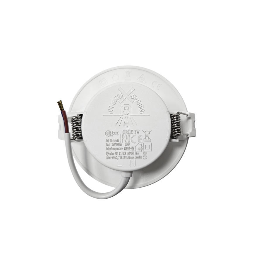 LED-Einbauleuchte CIRCLE LED/3W/230V 4000K d 9 cm weiß