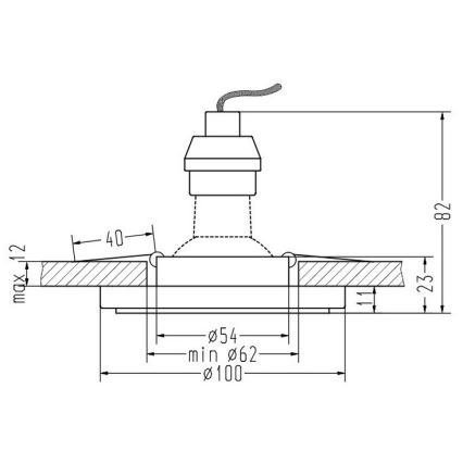 LED-Einbauleuchte EYE 1xGU10/50W + LED/3W/230V