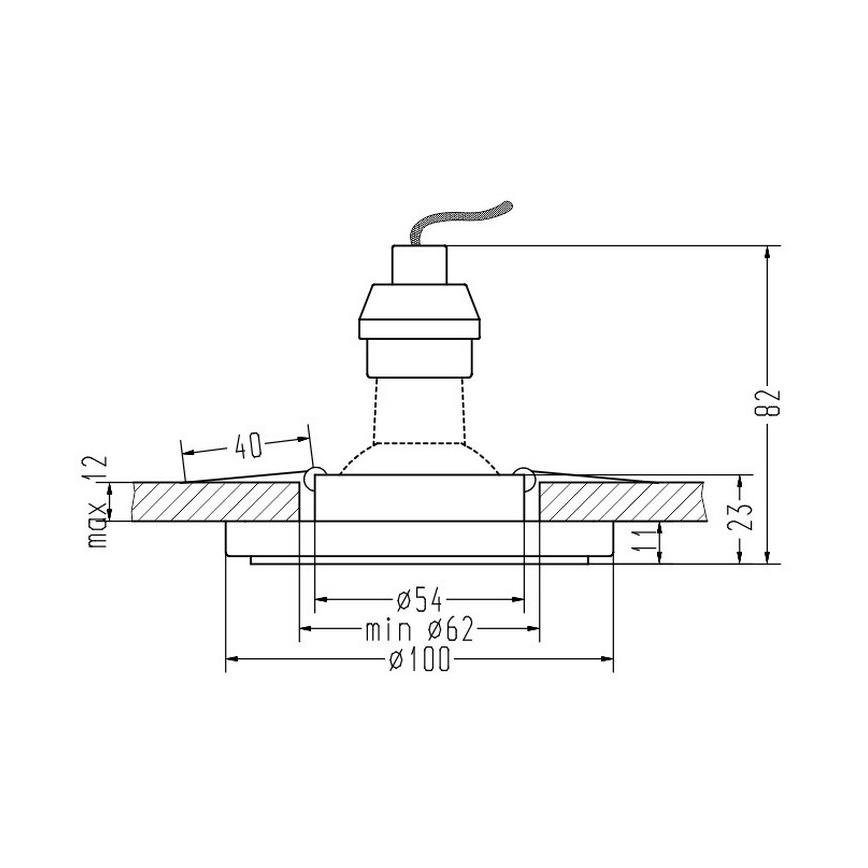 LED-Einbauleuchte EYE 1xGU10/50W + LED/3W/230V