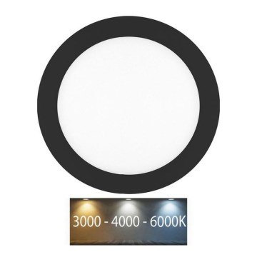 LED-Einbauleuchte für Badezimmer LADA LED/18W/230V 3000/4000/6000K d 22 cm IP44 schwarz